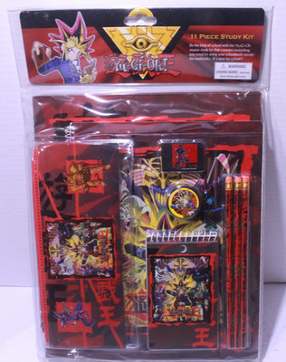 Yu-Gi-Oh Study Kit Stationary Set w/ Pencil Case, Folder & Etc New Vintage 1996