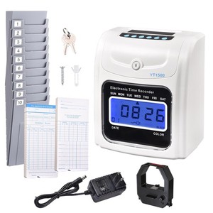 Attendance 100-Card Punch Time Clock Employee Payroll Recorder LCD Closeout