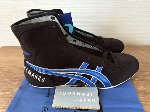 Zapatos de Boxeo de Lucha ASICS EX-EO 26.5cm (US 8.5) Modelo Antiguo NEGRO × AZUL NUEVO - Imagen 4 de 15