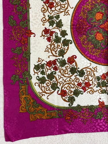 Christian Dior Silk Scarf 33.5" Square Floral Vine Medallion Print - Picture 6 of 22