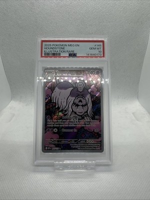 2025 POKEMON MEG EN-MEGA EVOLUTION ILLUSTRATION RARE #145 HOUNDSTONE PSA 10