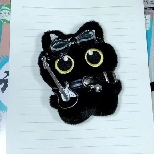 Creative Plush Little Black Cat Pendant Keychain Exquisite Backpack Decoration_W - Picture 9 of 12