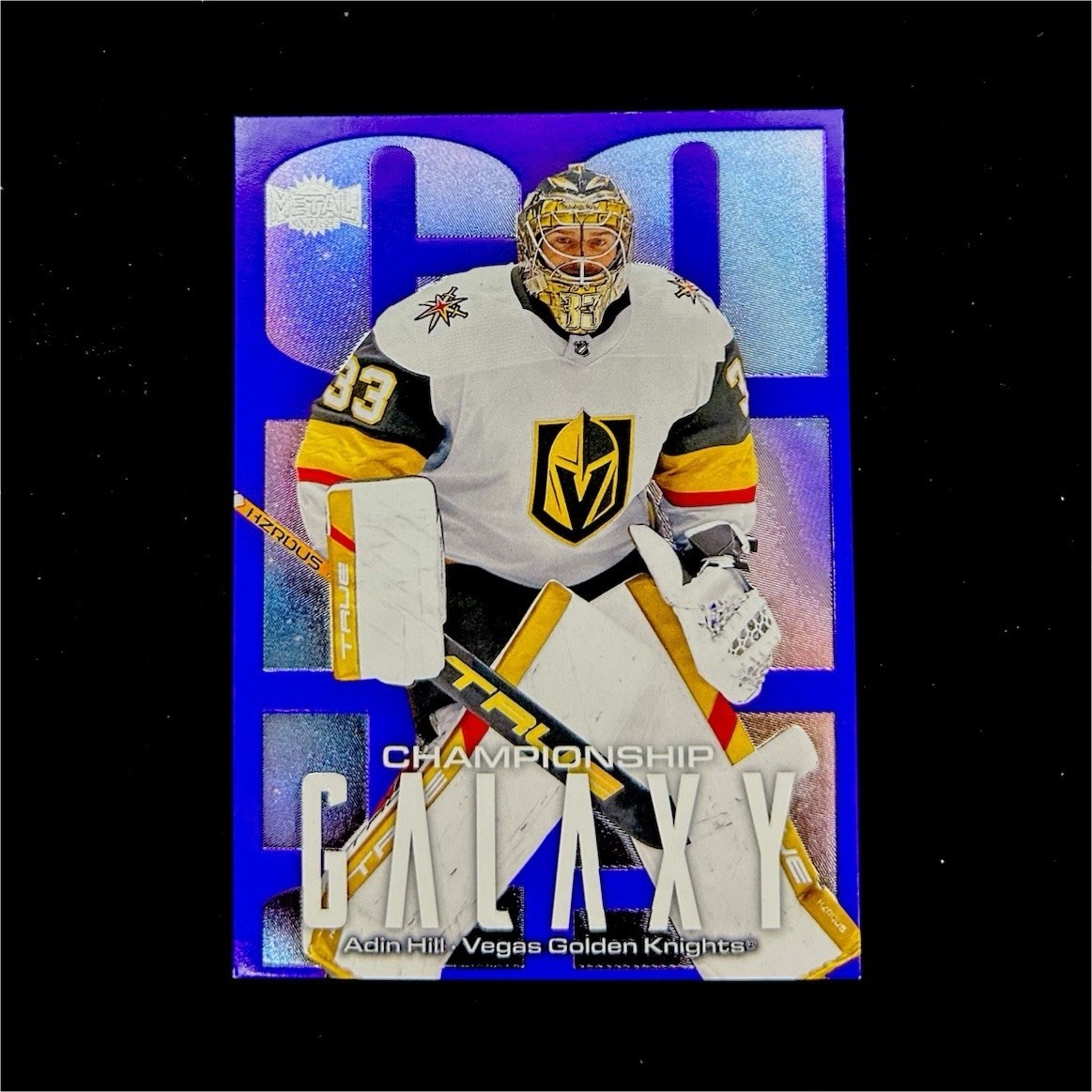 2025-26 Metal Universe Championship Galaxy Purple #CG-1 Adin Hill Vegas 71/349