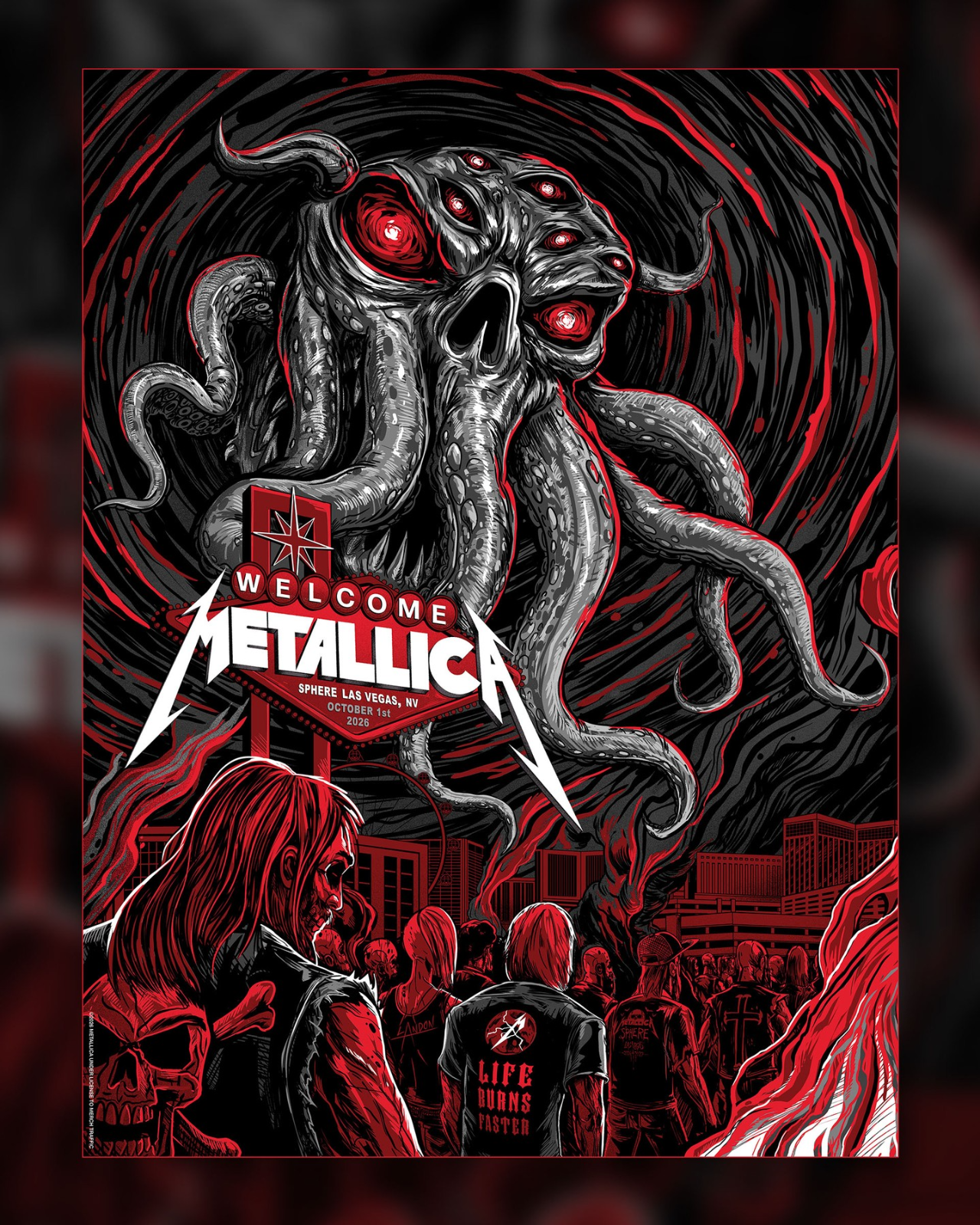 Metallica Las Vegas NV Sphere Oct 1 2026 First Show Night 1 Poster | eBay