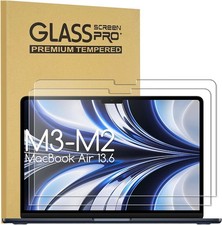 2-Pack Tempered Glass Screen Protector for MacBook Air 13 13.6-Inch M2, M3
