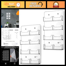 Acrylic Business Card Holder Wall Mount - 2 Piece Clear Display Rack Organizer