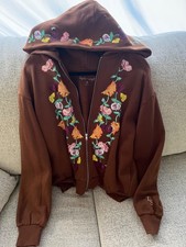 RARE Taylor Swift The Eras Tour Acoustic Piano Zip Up Hoodie Brown Size Large
