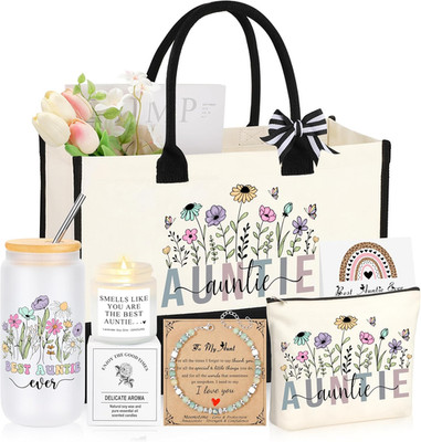 Aunt Gifts, Christmas Mothers Day Birthday Gifts for Aunt Auntie Basket Set of 6