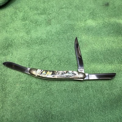 Remington Collectors Series Abalone She ll 3 Blade Folding Pocket Knife  Mint