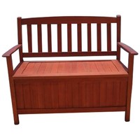 Gartenbank Mit Stauraum 2-Sitzer Holz Eukalyptus Truhenbank Sitzbank Holzbank