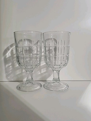#ad Anchor Hooking Water Goblet Tartan Manchester Vintage In Waffle Pattern Set Of 2 $18.67