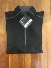FootJoy Men’s 1/2 Zip Short Sleeve Windshirt Black Medium W/Logo NWT CG-310