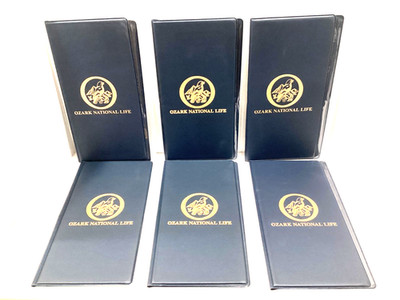 NEW DOCUMENT FOLDER HOLDERS with OZARK NATIONAL LIFE LOGO LOT OF 6