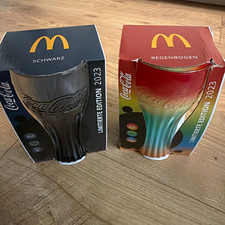 Coca-Cola 2x Glas Limitierte Edition 2023 Schwarz & Regenbogen in OVP