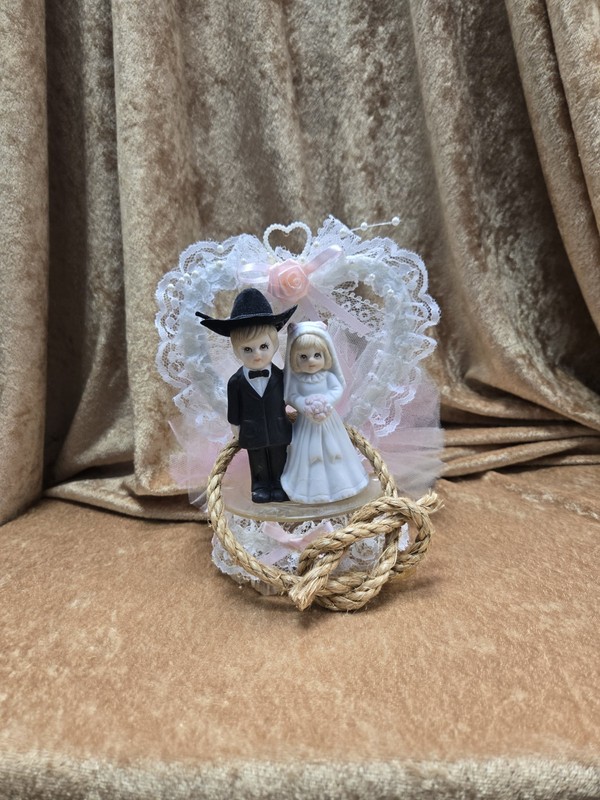 Vintage Cowboy Theme Wedding Cake Topper