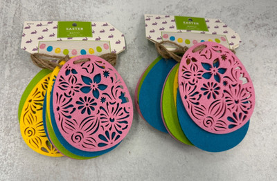Set of 2 Easter egg Felt Garland Banner  (4 ft each) holiday decor hunt party