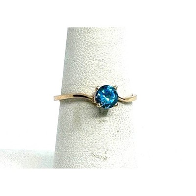 GELBGOLD UND BLAUTOPAS RING GRÖSSE 7 SKY