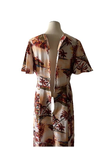 Vintage ROYAL HAWAIIAN Aloha Tropical Palm Flared Muumuu Luau Maxi Long Dress 18 - Bild 7 von 20