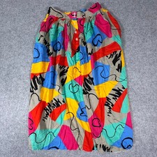 Worthington Midi Skirt Size 12 Multicolor Womens Abstract Rayon Vintage