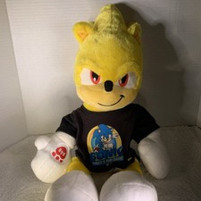 RARE 18  Sonic The Hedgehog 2 Build A Bear Super Sonic Yellow Plush Stuffed BAB