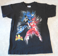 SABAN'S MIGHTY MORPHIN POWER RANGERS T-SHIRT, BLUE, BLACK  RED, YOUTH 10-12 