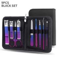 9/18 Pcs Gradient Color Nail Clippers Manicure and Pedicure Tool Set - Includes 