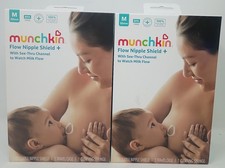 Munchkin Flow Nipple Shield With See-Thru Channel to Watch Milk Flow LOT 2 Pcs