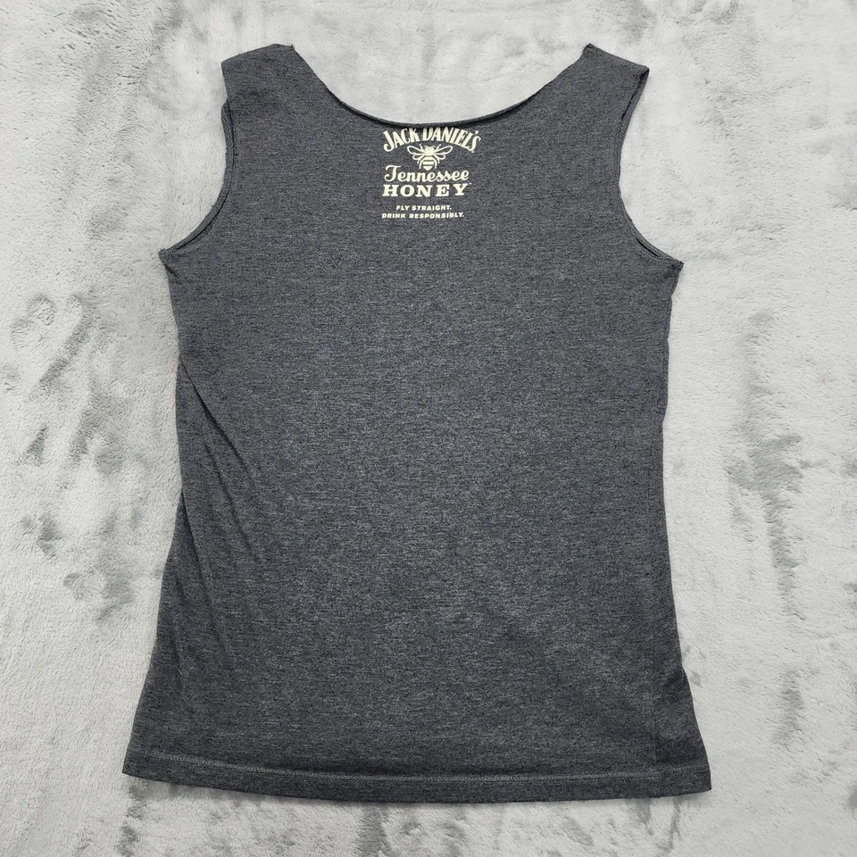 Jack Daniels Top Womens S Gray Tennessee Honey Whiskey Bee Keeper V-Neck Tank - image 3 of 4