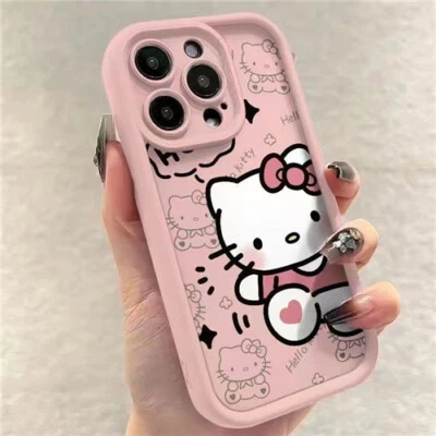 UNDISCLOSED Custodia antiurto Hello Kitty carina per iPhone 16 15 14 13 11 12 Pro Max X XR