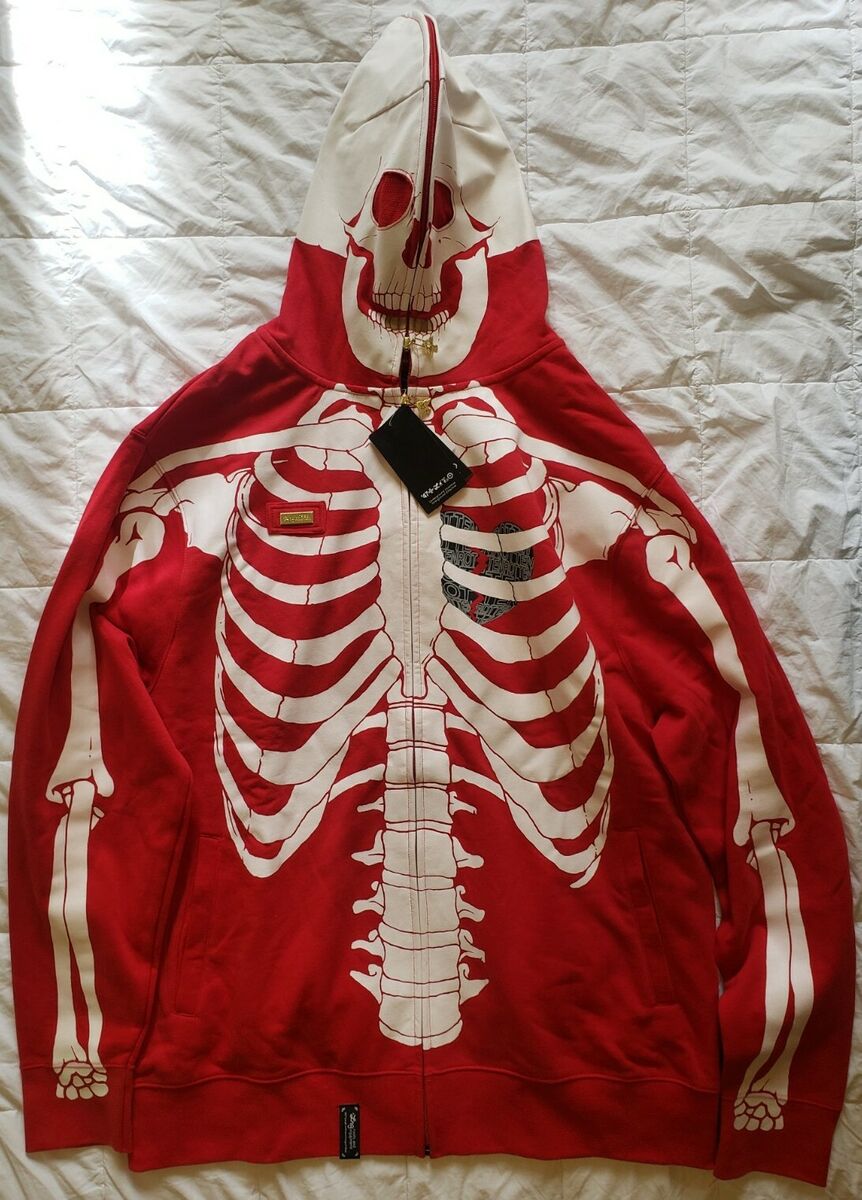LRG Dead Serious Zip Up Skeleton Hoodie Red XXL. New With LRG Dead Serious Zip Up Skeleton Hoodie Red XXL. New With