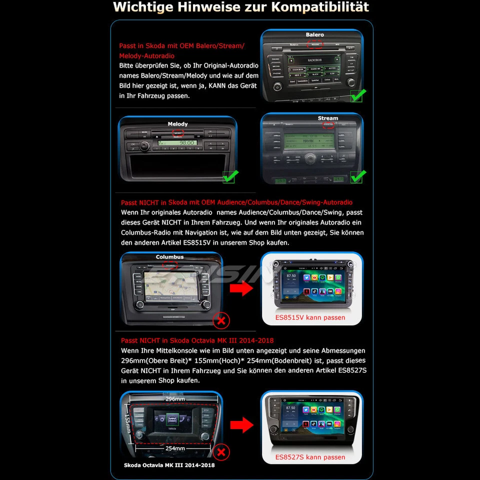 8" Android 13 GPS Carplay Autoradio Für Skoda Octavia Rapid Roomster Superb Yeti - Bild 4 von 4
