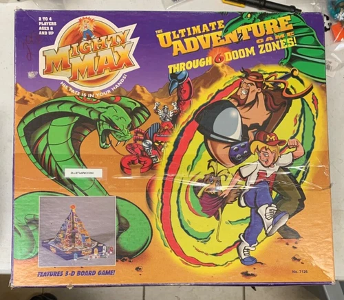 Vintage 1994 Mattel Mighty Max The Ultimate Adventure 3-D Board Game Incomplete