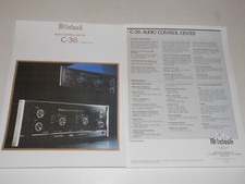 McIntosh 1992 C36 Brochure Solid State Audio Preamp 2 pg, Specs/Info/Article