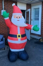Gemmy Santa Claus Inflatable Large 7' Used W/ Box Christmas Decor Blowup Snowman