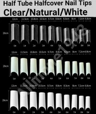 100Pcs C Curve Half Cover French Artificial False Nail Tips waterpipe half tube 