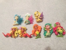 Girl Mermaid Magic Fizz Fairy Wings Long Hair Moose PVC Figure Lot of 8 1.75"