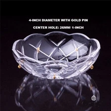 Asfour Crystal Bobeche for Chandelier 4-Inch Glass Bobeche 5 Holes With Gold Pin
