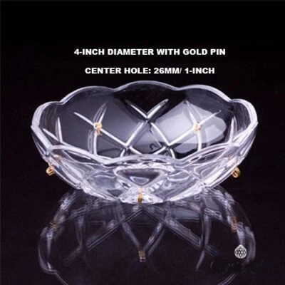 Asfour Crystal Bobeche for Chandelier 4-Inch Glass Bobeche 5 Holes With Gold Pin
