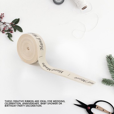 1 Roll Ribon Soft Cotton Thread Ribbon 1.5cm Gift Packaging Ribbon Decor (1)