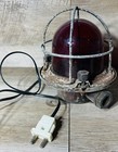 Antique European Salvaged Maritime Bulkhead Passageway Red Light With Cord