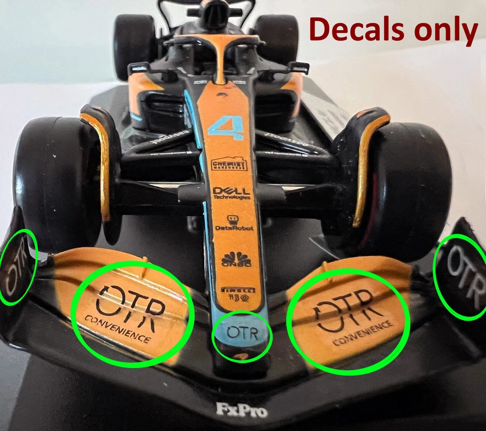 McLaren 2024 & 2025 logos for MCL38 & MCL39 Norris & Piastri 1:43 scale Decals - Image 4 of 4