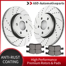 Front Drilled Rotors Brake Pads for 2011-2018 Jeep Grand Cherokee Dodge Durango