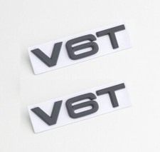 2 pcs V6T Fender Badge Emblem Matte Black for S4 RS4 A5 S5 SQ5 Turbo