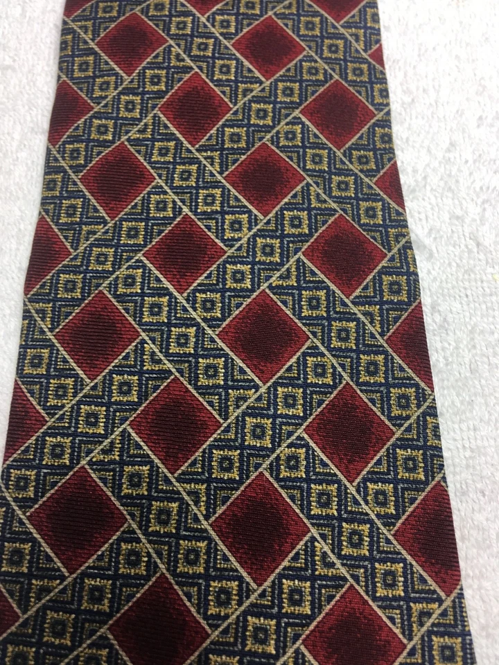 XMI CORBATA HOMBRE BORGOÑA ROJO AZUL ORO 4 X 60 Foto 3 de 4