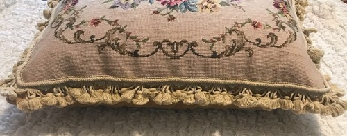 Viktorianische Rosen schickes Nadelspitze zierliches Spitzenkissen mit Quasten Rechteck 26"x18" - Bild 6 von 6