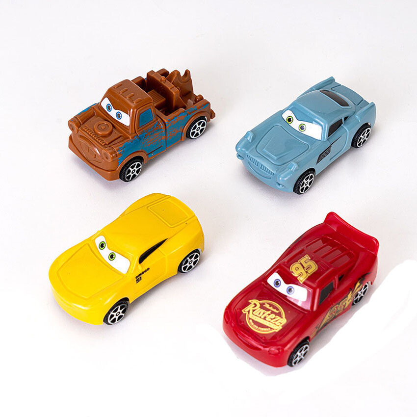 4/6PACK Plastic McQueen Cake Decor Kids MINI Disney Pixar Cars 1 Set Model Car
