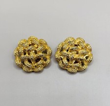 Vintage Bluette Made In France Gold Tone Woven Shoe Clips