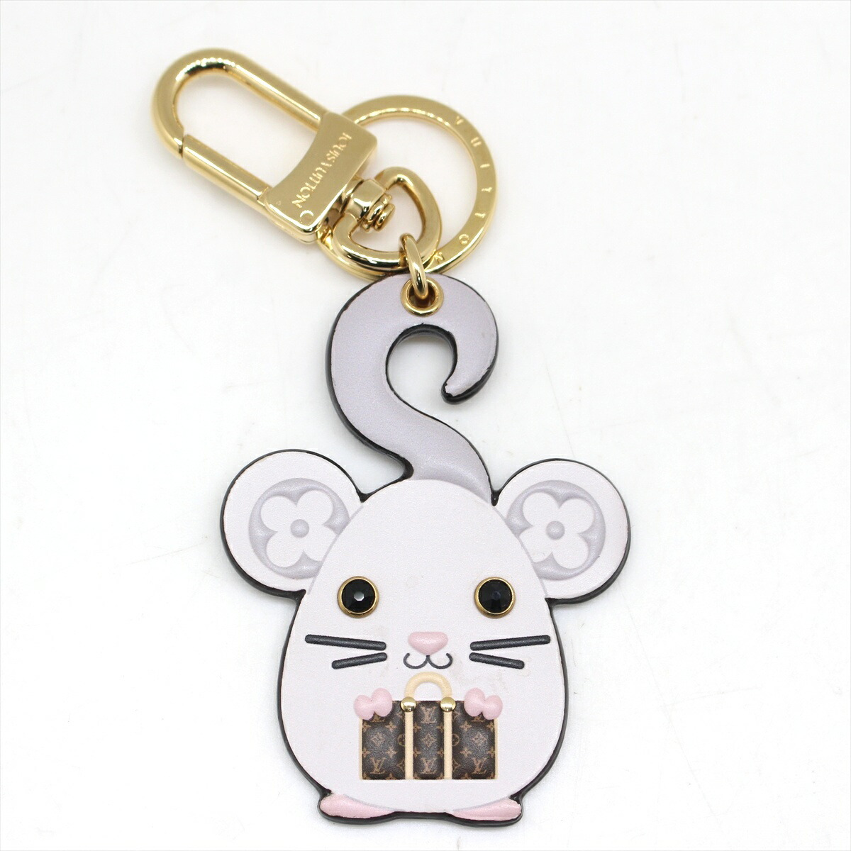 Louis Vuitton Monogram Vuittonite Mouse Rat Bag Charm Key Holder