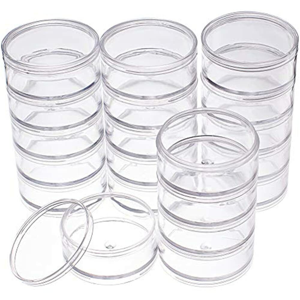 Product BENECREAT 60ML Stackable Popular overseas Round Plastic Column 5 Containers Lay 4