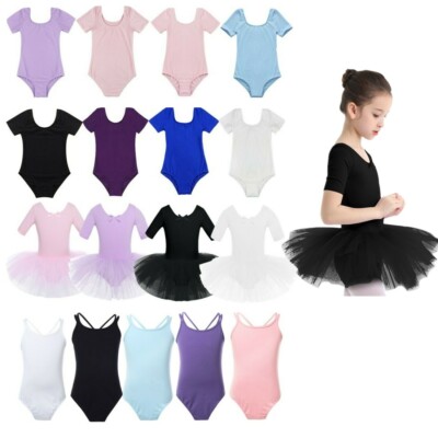 Girls Ballet Tutu Dance Dress Skirt Gymnastics Leotards Bodysuit Jumpsuits Kids 